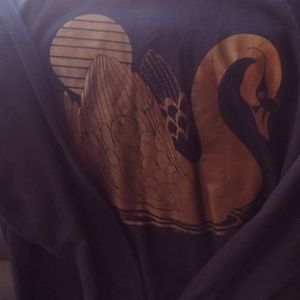 Black & Gold Rising Swan Sweater